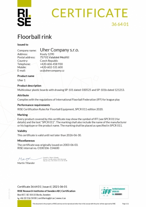 Floorball bane 40 x 20 m